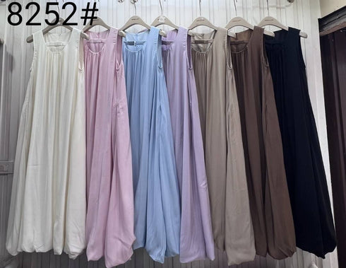 Spring Soft Sleeveless Maxi Ballon Dress With Pocket